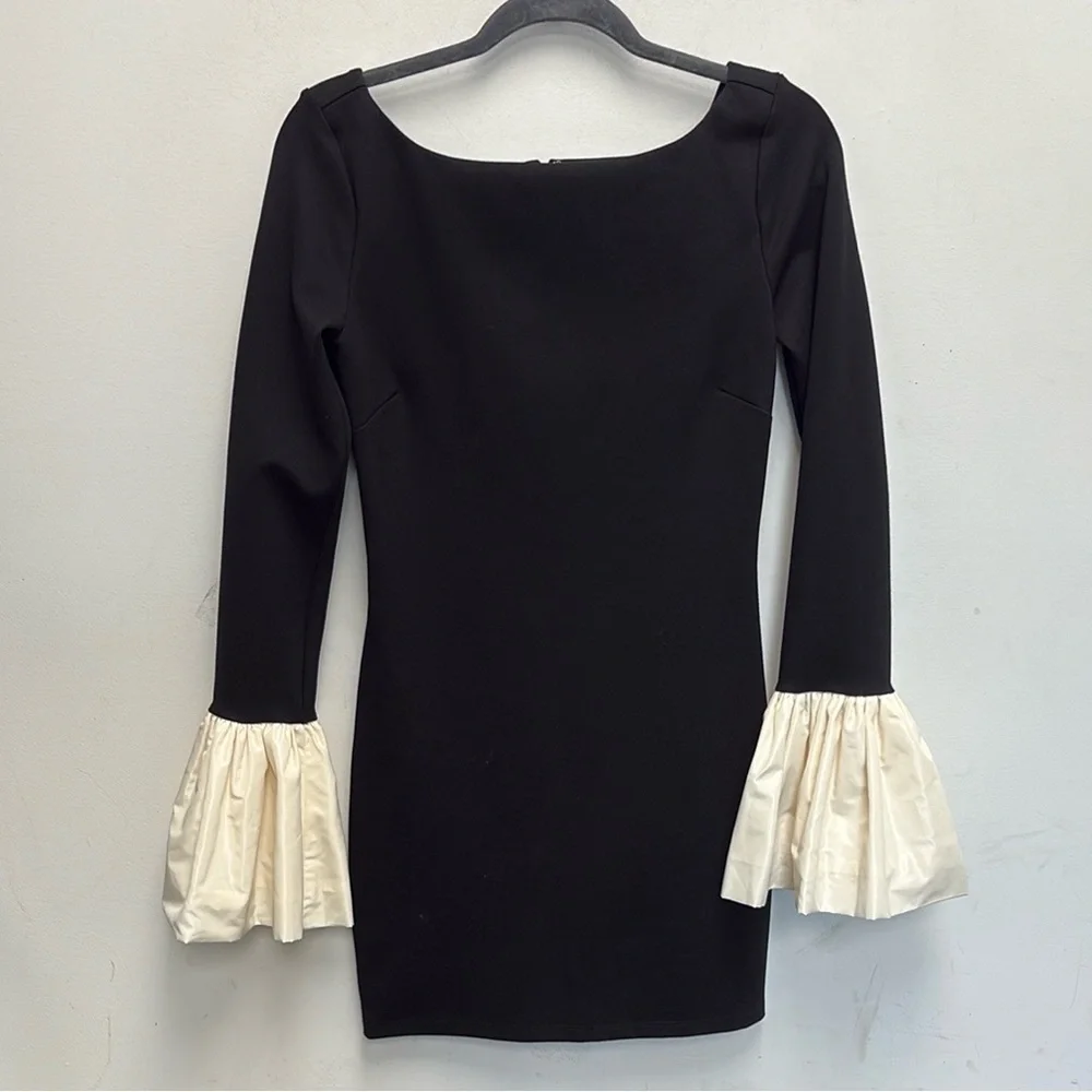 STAUD Hawthorne taffeta-trimmed stretch-ponte mini dress - Picture 5 of 7